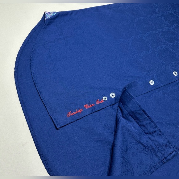 Robert Graham Blue Paisley Flip Cuff L/S Casual Dress Shirt Men' s M Classic Fit - Picture 3 of 11